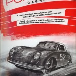 The classic racing sport cars "24 HOUR OF LE MANS" 1100 ccm category. The only car leading is PORSCHE, led by the French team Veuillet / Flies arriving as conqueror on the finish line with 4 laps ahead of everybody else. PORSCHE STUTTGART ZUFFENHAUSE (Hauling ass!)...!